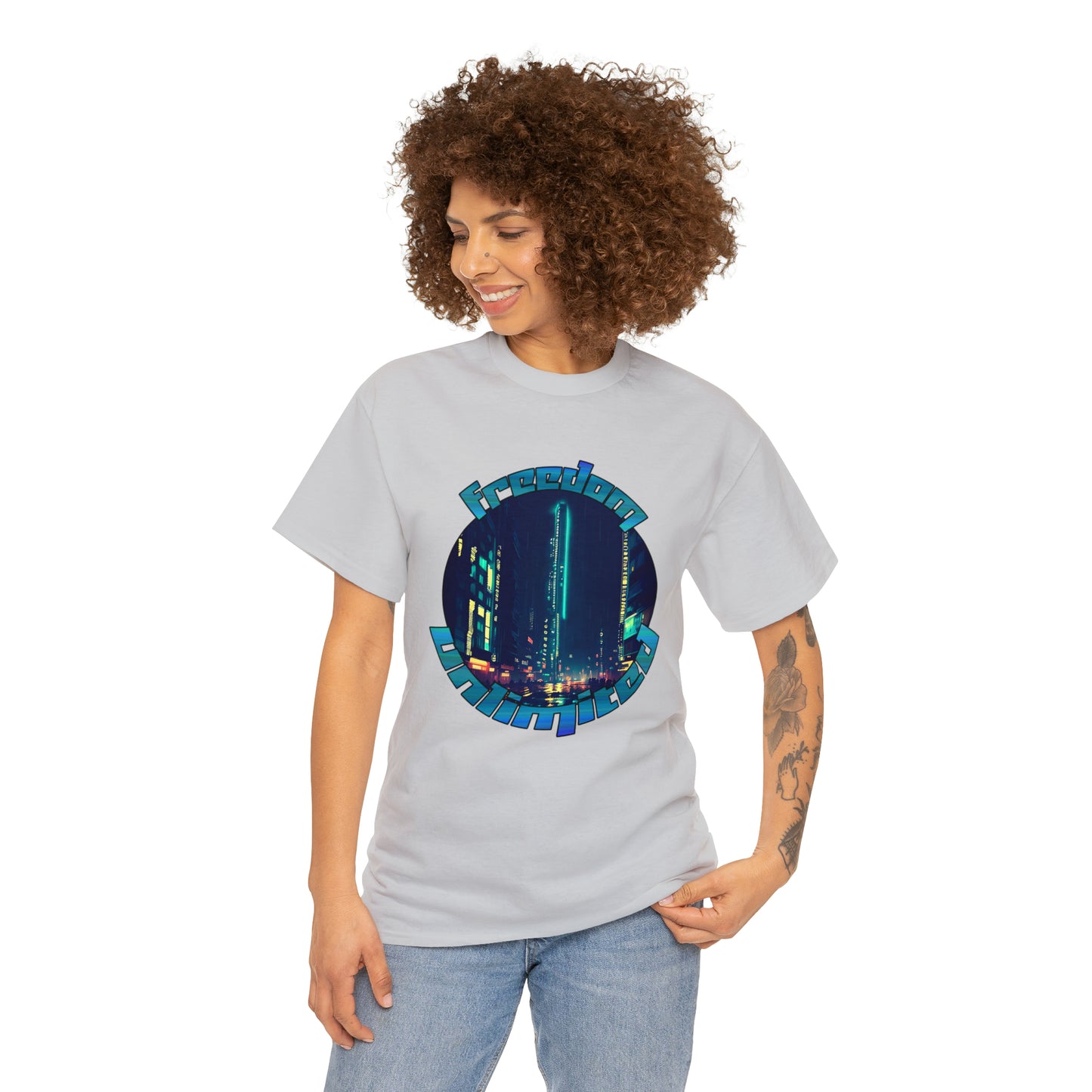 Blue Neon Tower T-Shirt