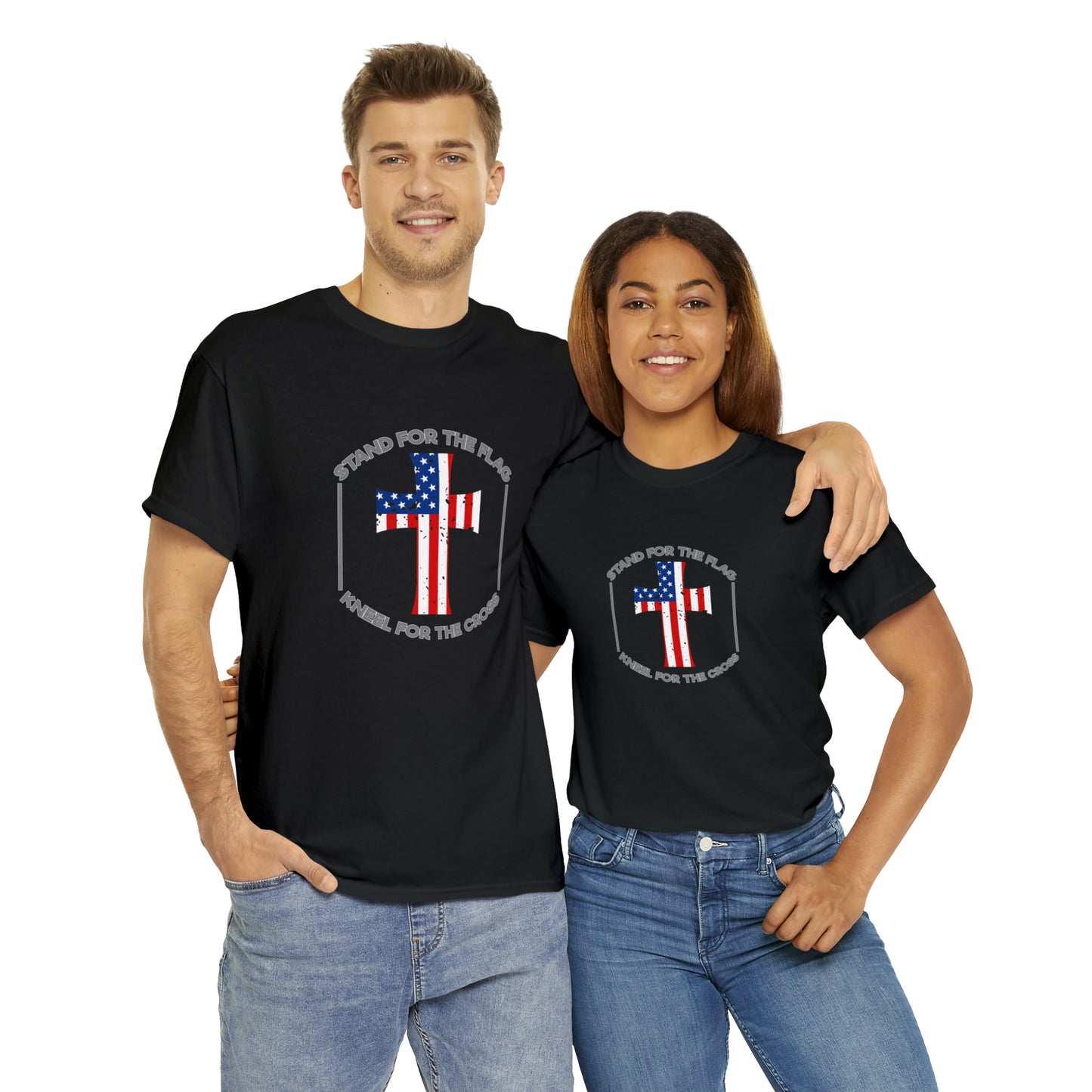 Stand For The Flag, Kneel For The Cross T-Shirt | Freedom Unlimited